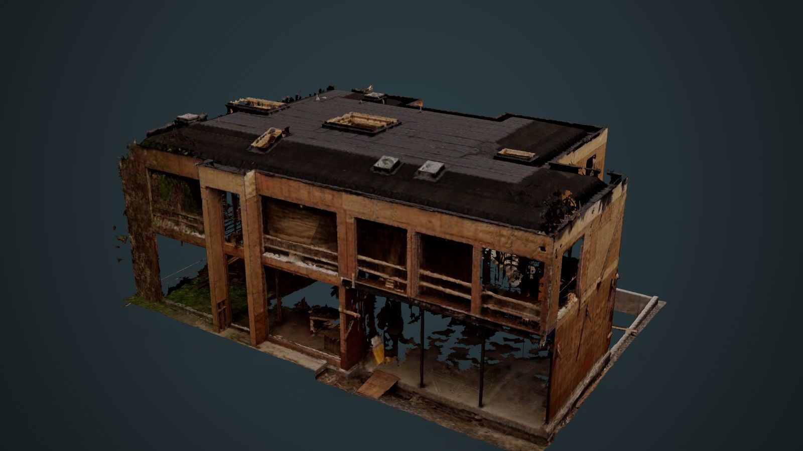 Photogrammetry mesh of the building at framing stage